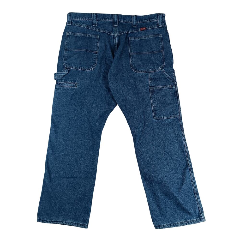 Wrangler Fleece-Lined Carpenter Jeans Mens 38X30 Blue Loose‎ Fit Utility Winter
